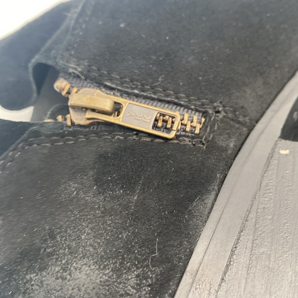 Steve Madden Black Ankle Boots suede women 10M casual office festival retro Y2K - Picture 7 of 13